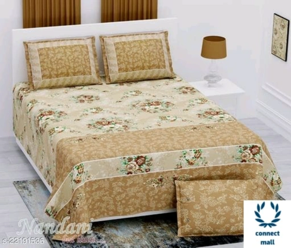 VOGUISH Cotton Super Fine Qatar Print  King Size  Bedsheet with two pillow cover - King Size, Cotton, Multipack :1